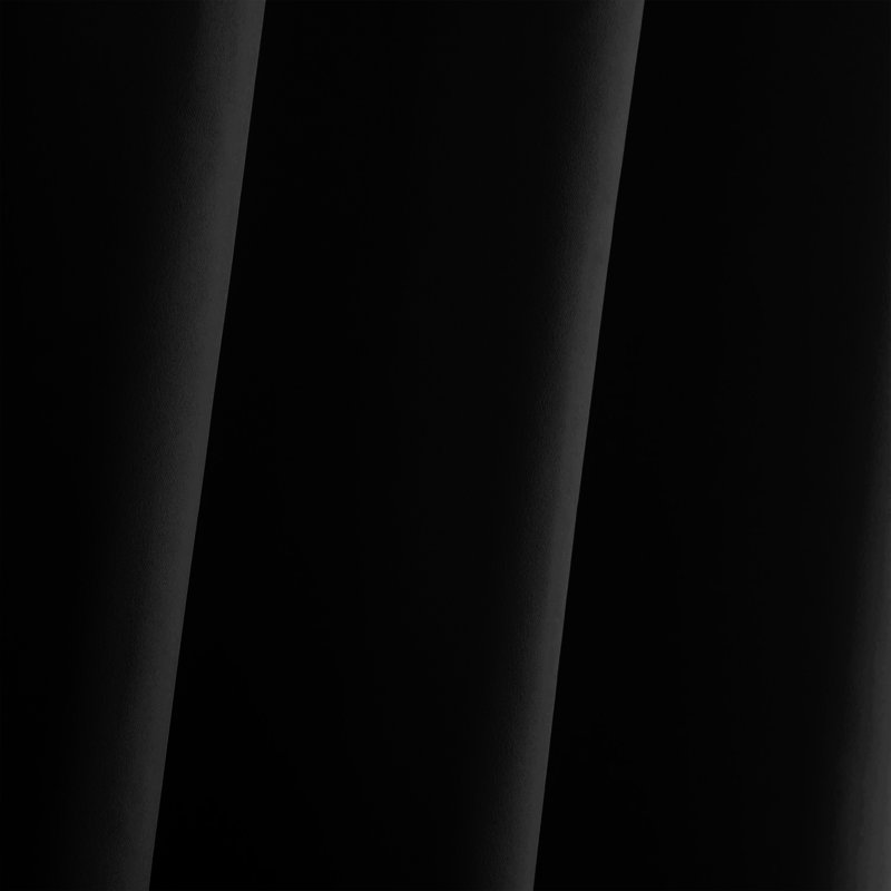 Iknoor Room Darkening Curtain Pair, 228 W x 183 D cm, Black