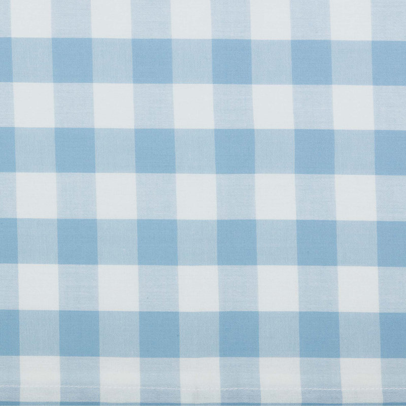 Annie Buffalo Check Cotton Cafe Curtain, Dusk Blue, 72" W x 24" H