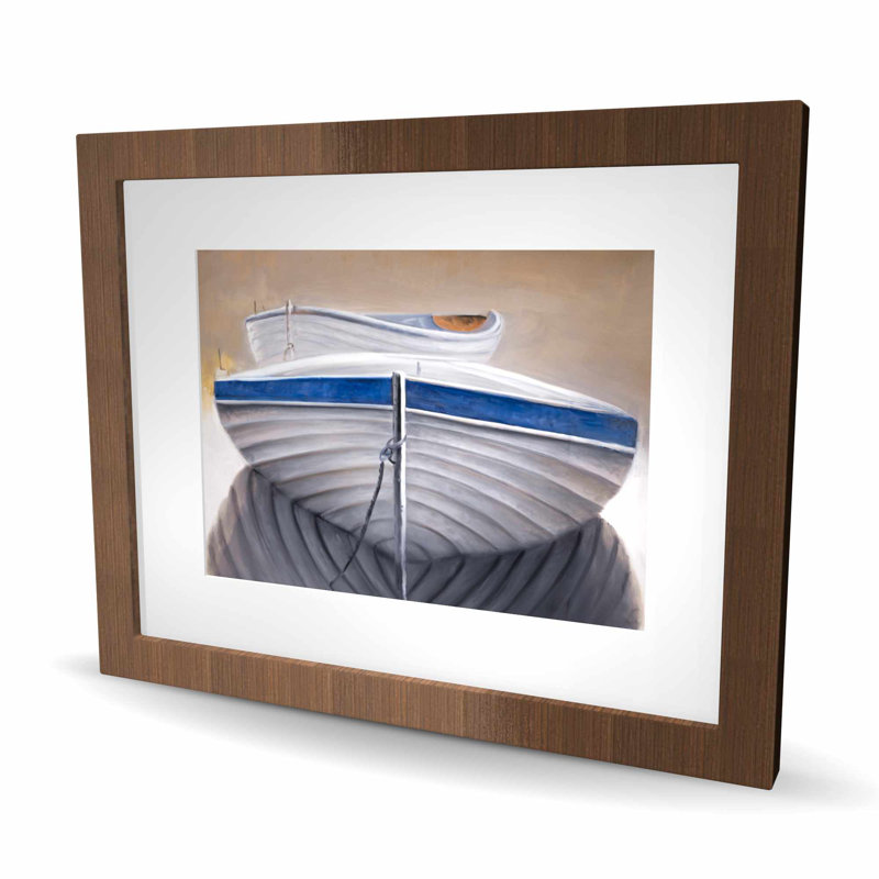 Deux canots - impression encadrée matte de bord de mer pour la décoration intérieure