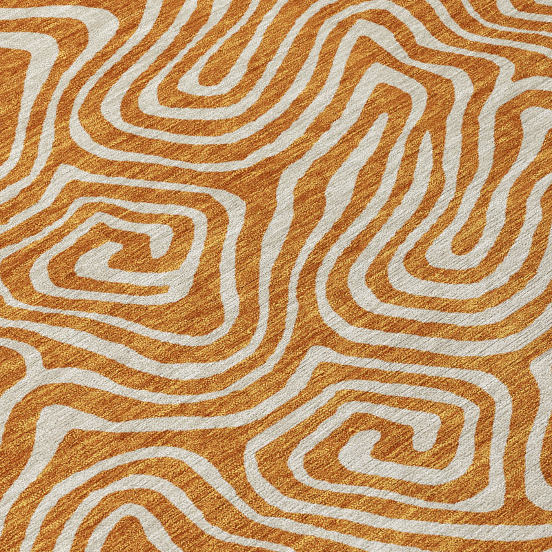 Raya Paprika Washable Indoor-Outdoor Rug - , 9' x 12'