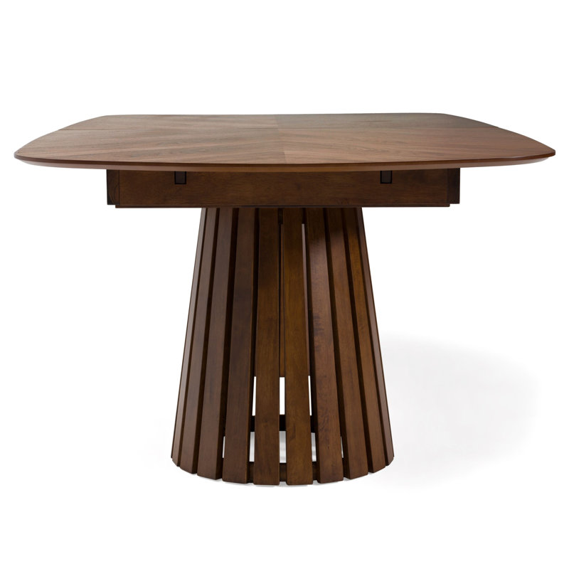 Table de salle à manger Cid Naj, plateau extensible 95-118 pouces, bois de noyer brun