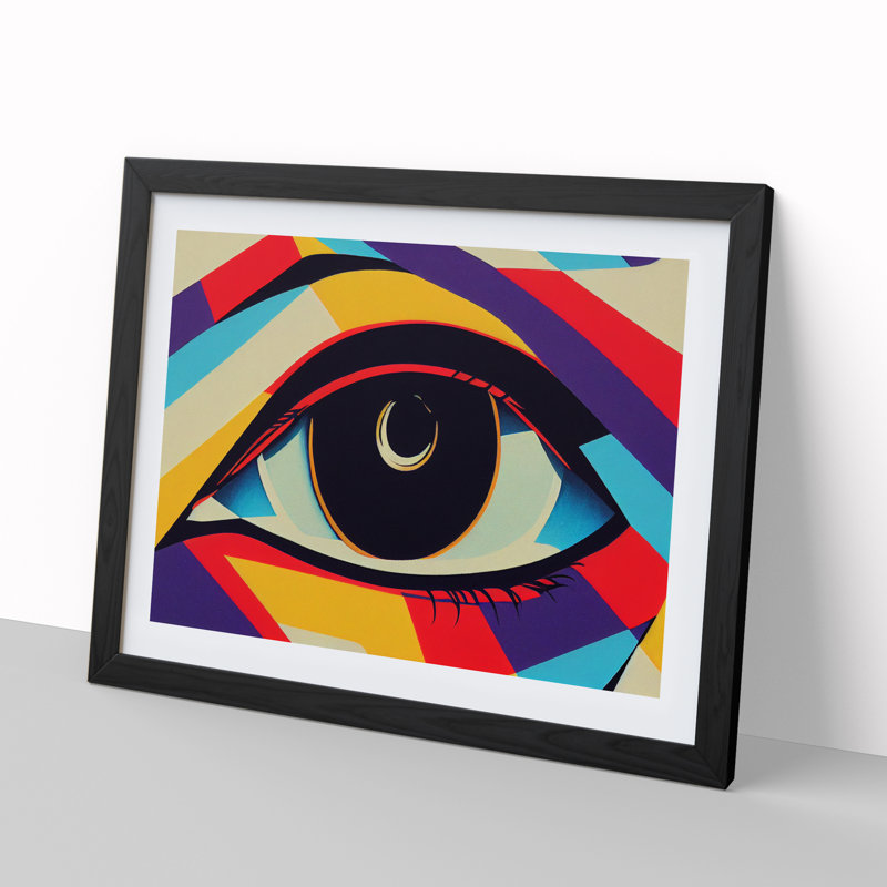 XH1022-2039X Colourful Abstract Eye Vol.2 - Single Picture Frame Print, 34cm H x 46cm W x 2cm D, Black