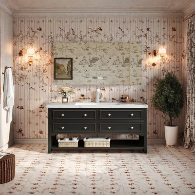French retro style bathroom cabinet