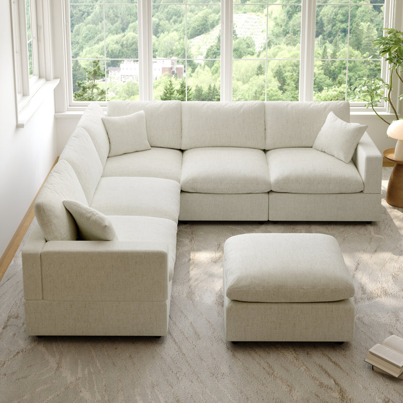 Canapé modulaire Cloud Couch, canapé modulaire convertible à siège profond pour le salon, canapé modulaire rembourré en duvet moelleux moderne