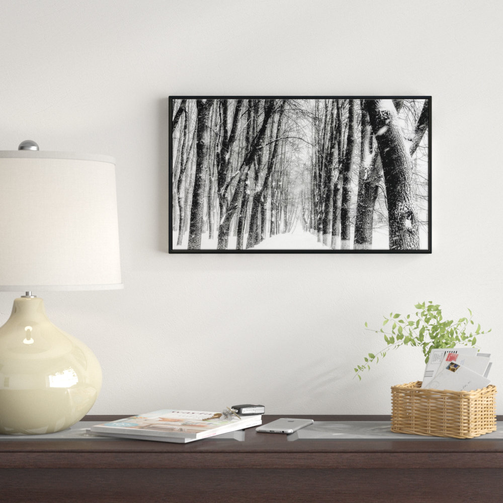 " Snowy Forest Black And White " East Urban Home 