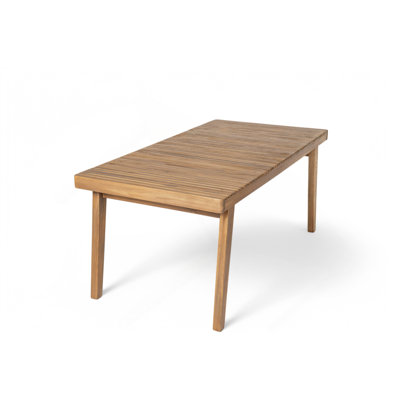 69" Acacia Wood Outdoor Dining Table With Slatted Top, 300 Lbs Weight Capacity, Ideal For Patio & Garden Gatherings, Brown
