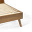 Lit plateforme simple avec pieds évasés Mid-Century emblématiques en bois d'acacia massif, finition brune, aucun sommier requis