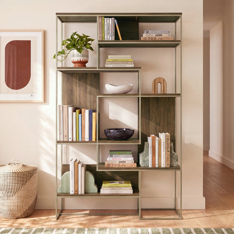 Pawnee Bookcase, Brown/Silver