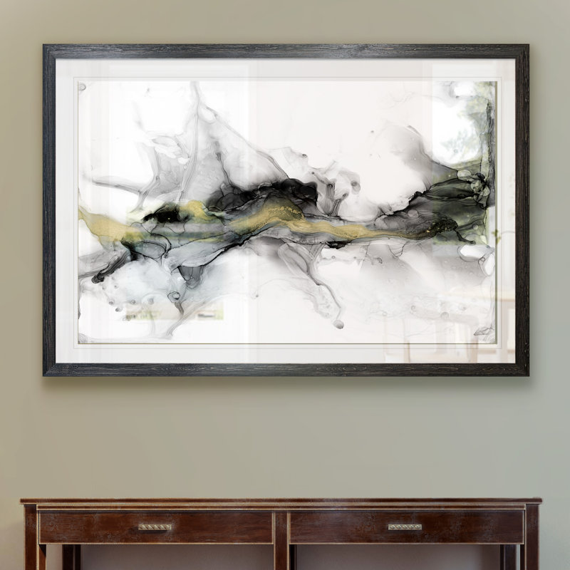 « golden précipice i » par paul cezanne-reproduction d’art sur cadre photo, Papier avec encadrement ébène