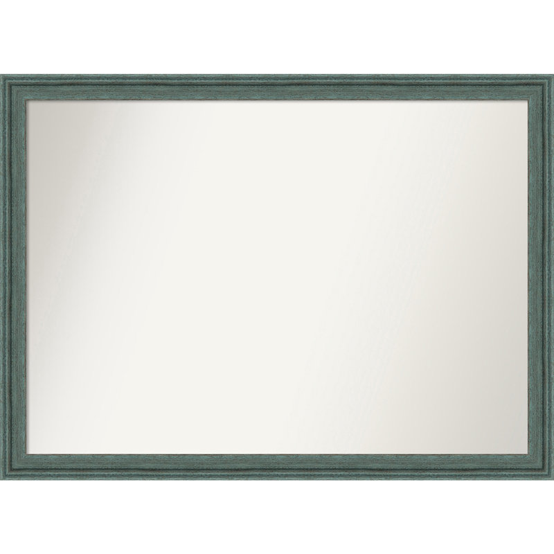 Bridgecliff Solid Wood Wall Mirror, Blue, Rectangle, 30.5" x 41.5"