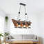 Lustre 6 lumières en bois Farmhouse