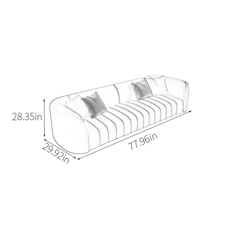 Canapé pour affaires en ligne, 3, 28.35" H x 77.96" W x 29.92" D