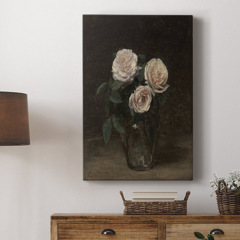Imprimé floral rétro CXVII - galerie enveloppée Cavas, H 36 po x l 24 po
