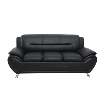 Sanuel 79.2'' Faux Leather Convertible Sofa