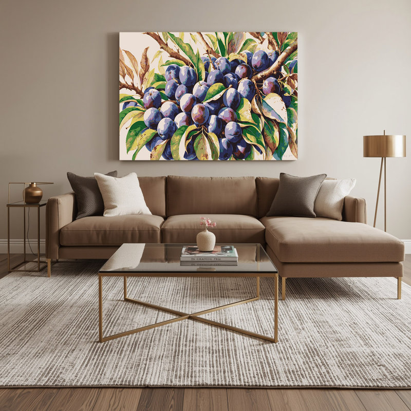 Art mural sur toile prune grise, H 11 po x l 14 po
