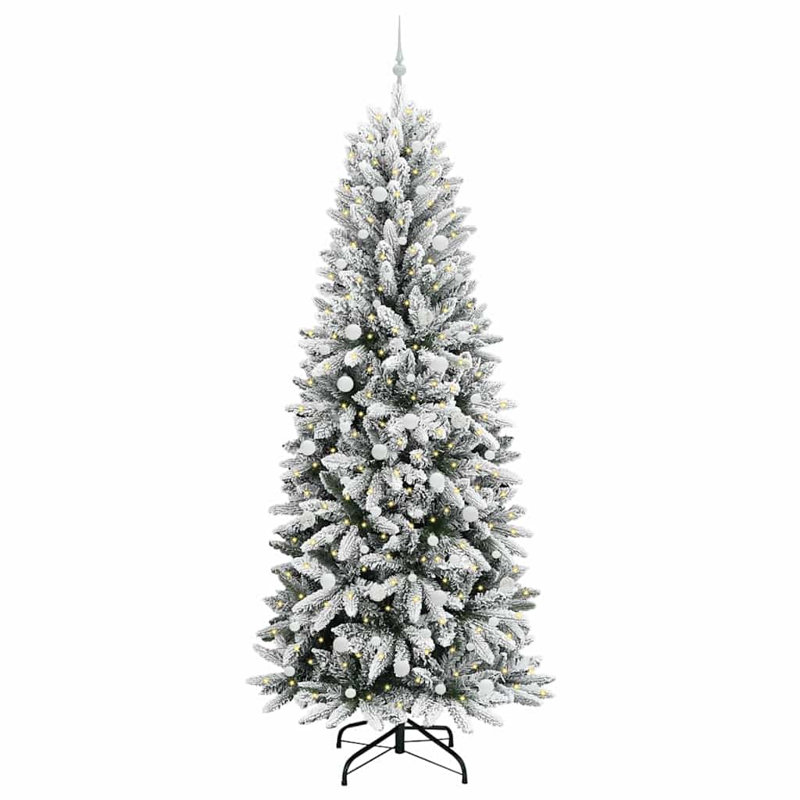 Artificial Christmas Tree with 300 LEDs White, White, 7.87' H