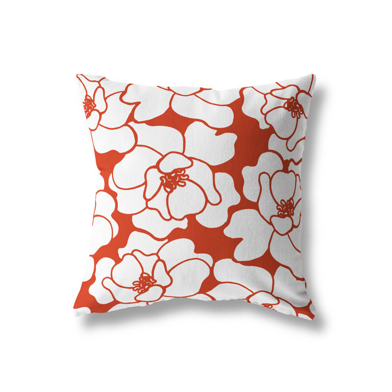 Housse de coussin d'extérieur et insert, Orangé, 19 po x 19 po, Carré