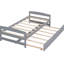 Lit plateforme simple avec gigogne en gris