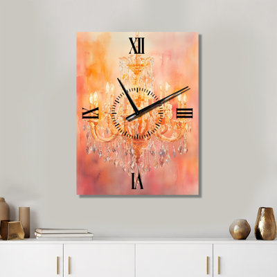 Lustre scintillant en cristal - Grande horloge murale glamour