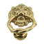 Solid Cast Brass Lion Front Door Knocker 6.25" Tall Lacquered Brass Finish