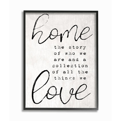 «Home and Love Story Of Who We Are», art textuel sur toile