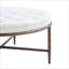 Table basse avec repose-pieds capitonné 36 po avec base en métal martelé