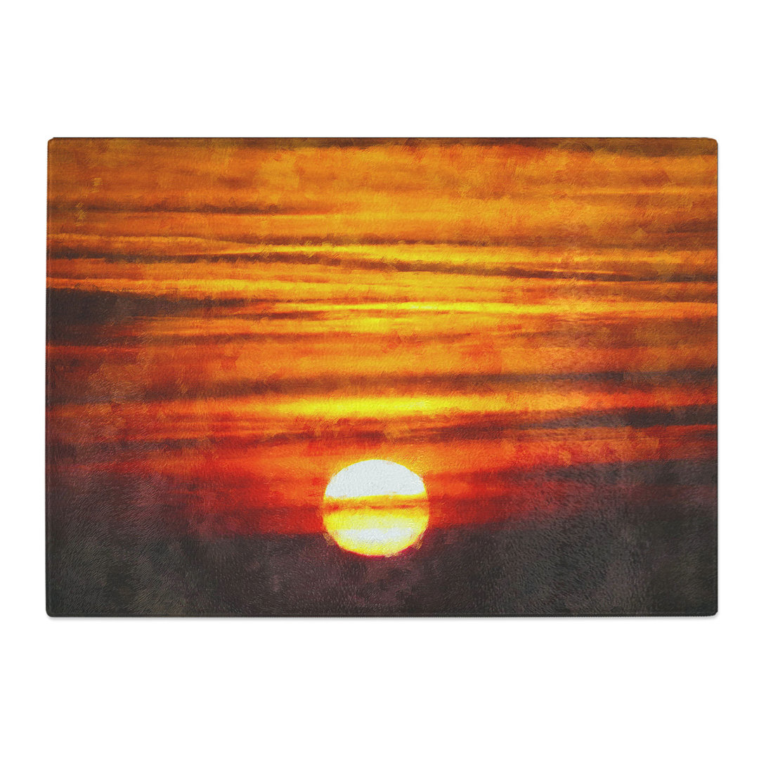 Tempered Glass Orange Sunset Chopping Board