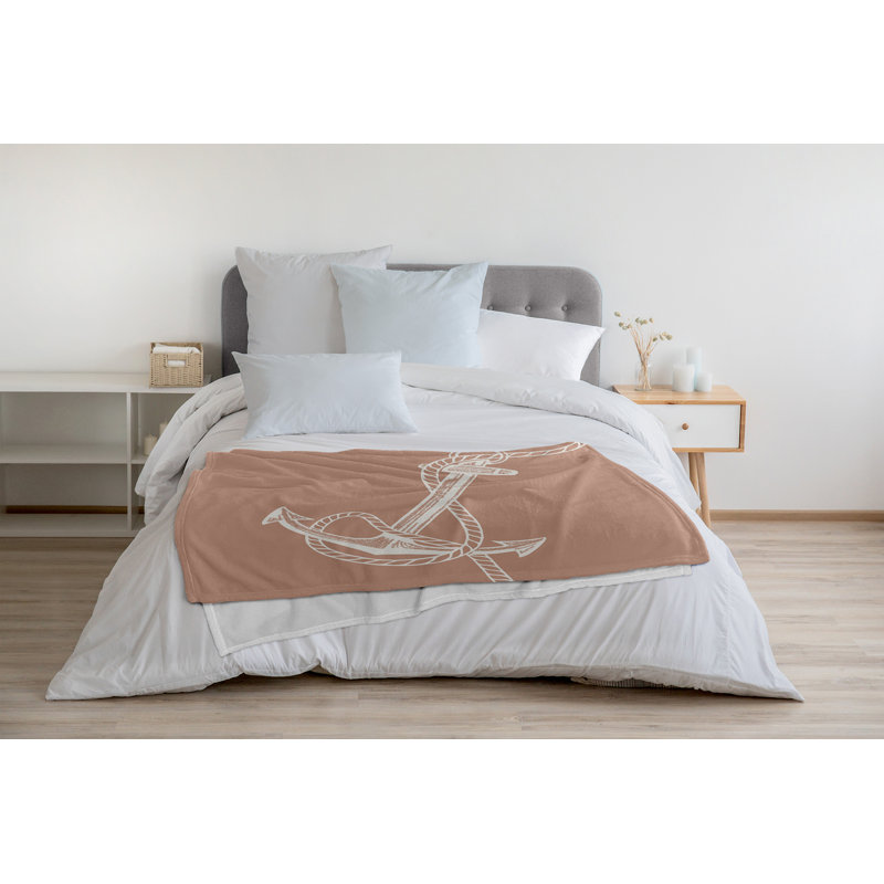 Couverture en molleton Anchored, L 60 po x L 80 po, Mauve