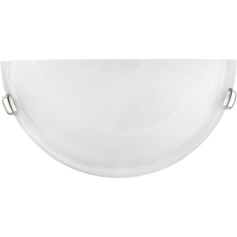 16 Brushed Nickel Wall Sconce: Elegant Single Light Fixture with Alabaster Glass Shade