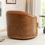 Faux Leather Swivel Barrel Chair-96441082