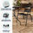 Amlie 7 Piece Outdoor Patio Dining Set - Tempered Glass Patio Table, 6 Flex Comfort Stack Chairs
