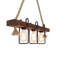 Lustre rustique fait à la main, pin massif, 4,0 x 23,6 x 27,6 pouces | Couleur noyer, 3 ampoules E27 maximum (40 W) | Conception moderne de couleur unie, parfaite pour la salle à manger et les espaces de vie, luminaire charmant et unique
