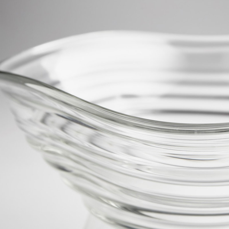 Wavelet Glass Decorative Bowl 1, 5.25" H x 11.25" W x 11.5" D