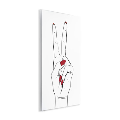 «Victory Peace», signe de la main sur plaque par Martina Pavlova