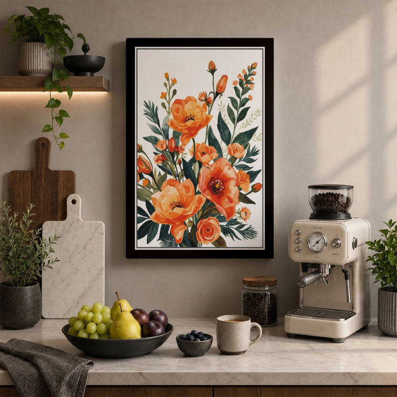 Bloom Study Botanical - Wrapped Canvas, 30x20 - 76.2 x 50.8 cm, Taupe Border