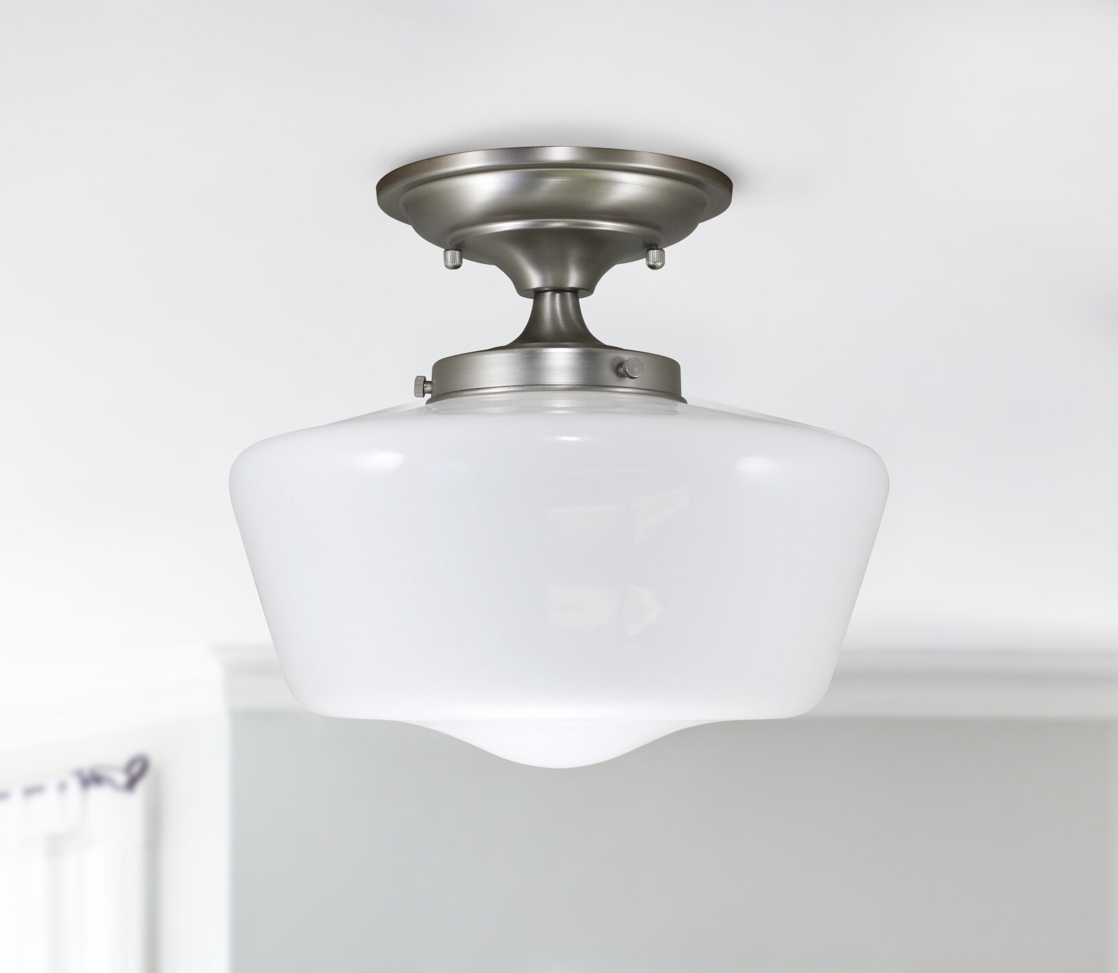 Gracie Oaks Eterniti Glass Semi Flush Mount & Reviews | Wayfair