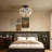 18" Bohemian Wood Beaded Ceiling Fan With Light, Flush Mount Caged Ceiling Fan, Rustic Farmhouse Low Profile Fan Light Fixture For Indoor Home Decor (Silent/6-Speed/Reversible/DC Motor) (No Bulbs)