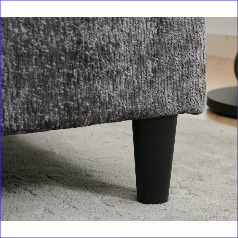 Canapé modulaire, canapé modulaire réversible 6 places avec 2 repose-pieds gris foncé | Gris foncé | Bois et tissu