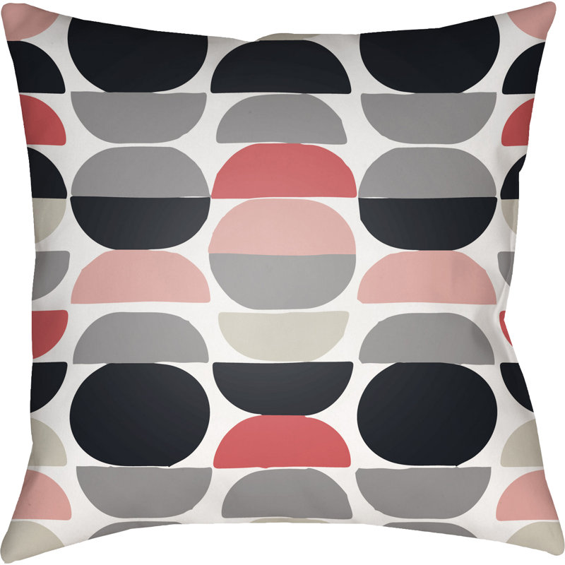Moderne Geometric Outdoor Throw Pillow, 20" H x 20" W x 4" D, Mint/Grey