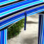 Parasol de plage avec ventilation - 5,9 pi x 5,9 pi, rayure bleue, protection, sacs de sable, murs, sac de transport mural et évents,