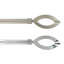 Ensemble de 2 tringles à rideaux simples réglables avec faiteaux modernes - argent mat (50 à 82 pouces)-61911400