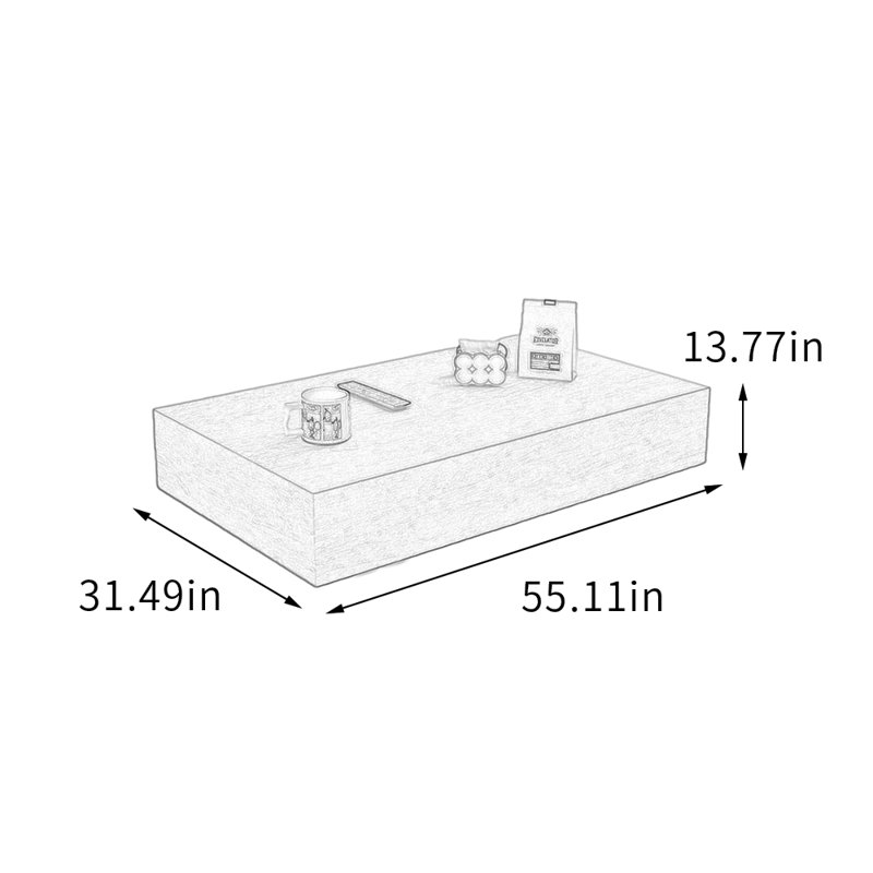 Wagram, 13.77" H x 55.11" L x 31.49" W