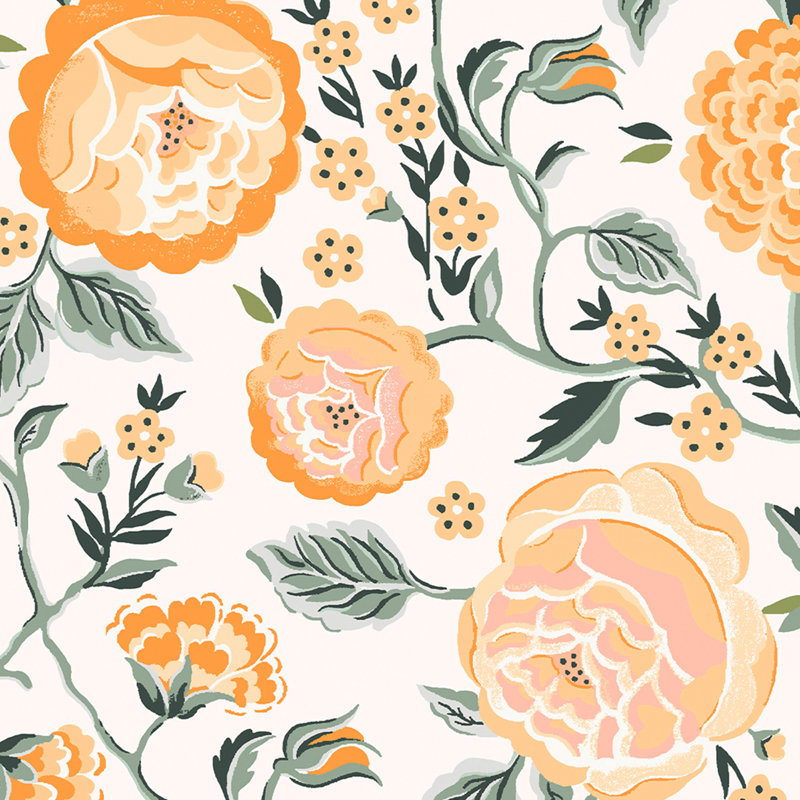 Papier peint jaune Cath Kidston Strawberry Garden