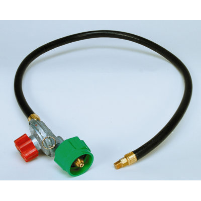 King Kooker High Pressure Adjustable Regulator with Type 1 Connection and Listed LP Hose with Male Pipe Thread and Orifice