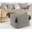 18" Grey 100% Cotton Ottoman