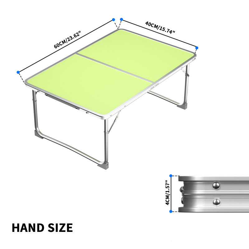 60cm Rectangular Adjustable Folding Table, 10" H x 24" W x 16" D