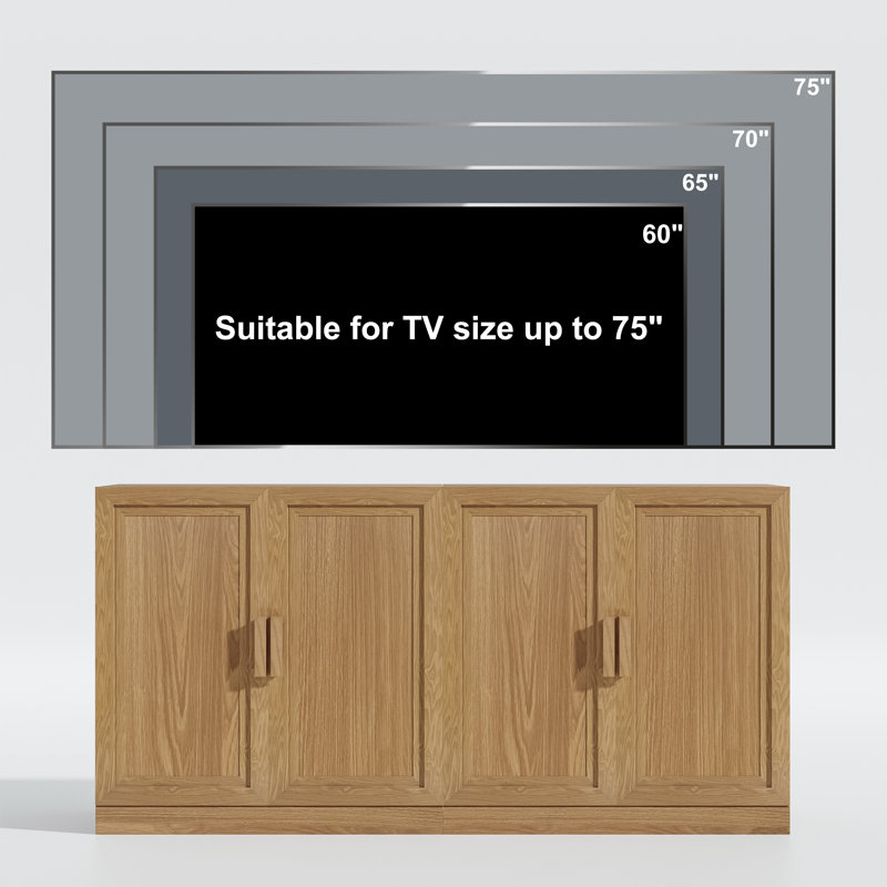 62"×31"×16" Wood Sideboard Cabinet with Adjustable Shelves (Set of 2)