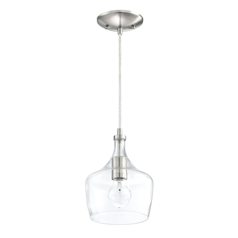 Chrishayla 1 - Light Kitchen Island Pendant, Brushed Nickel