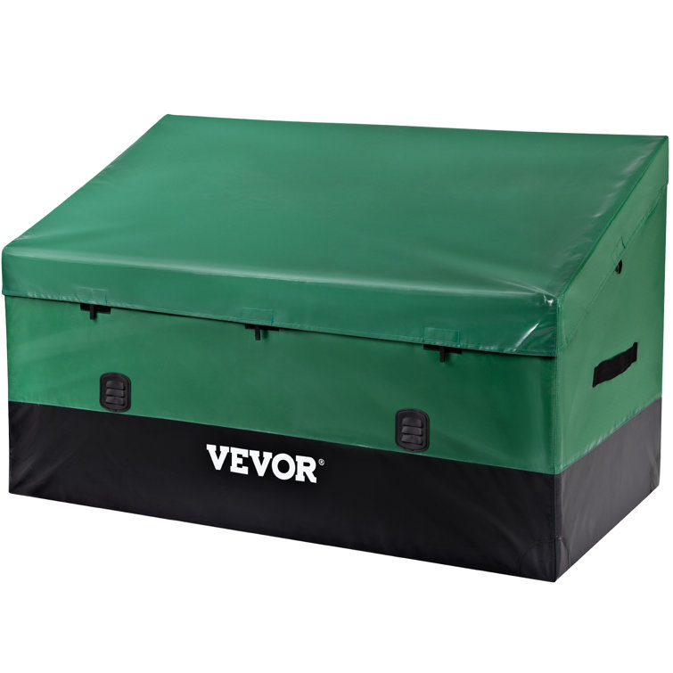 VEVOR Outdoor Storage Box, 150 Gallon Waterproof PE Tarpaulin Deck Box W/Galvanized Frame