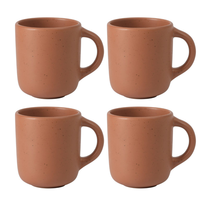 Ensemble de grandes tasses 4 pièces Bloomhouse Corcisa, Terre cuite abricot brûlé